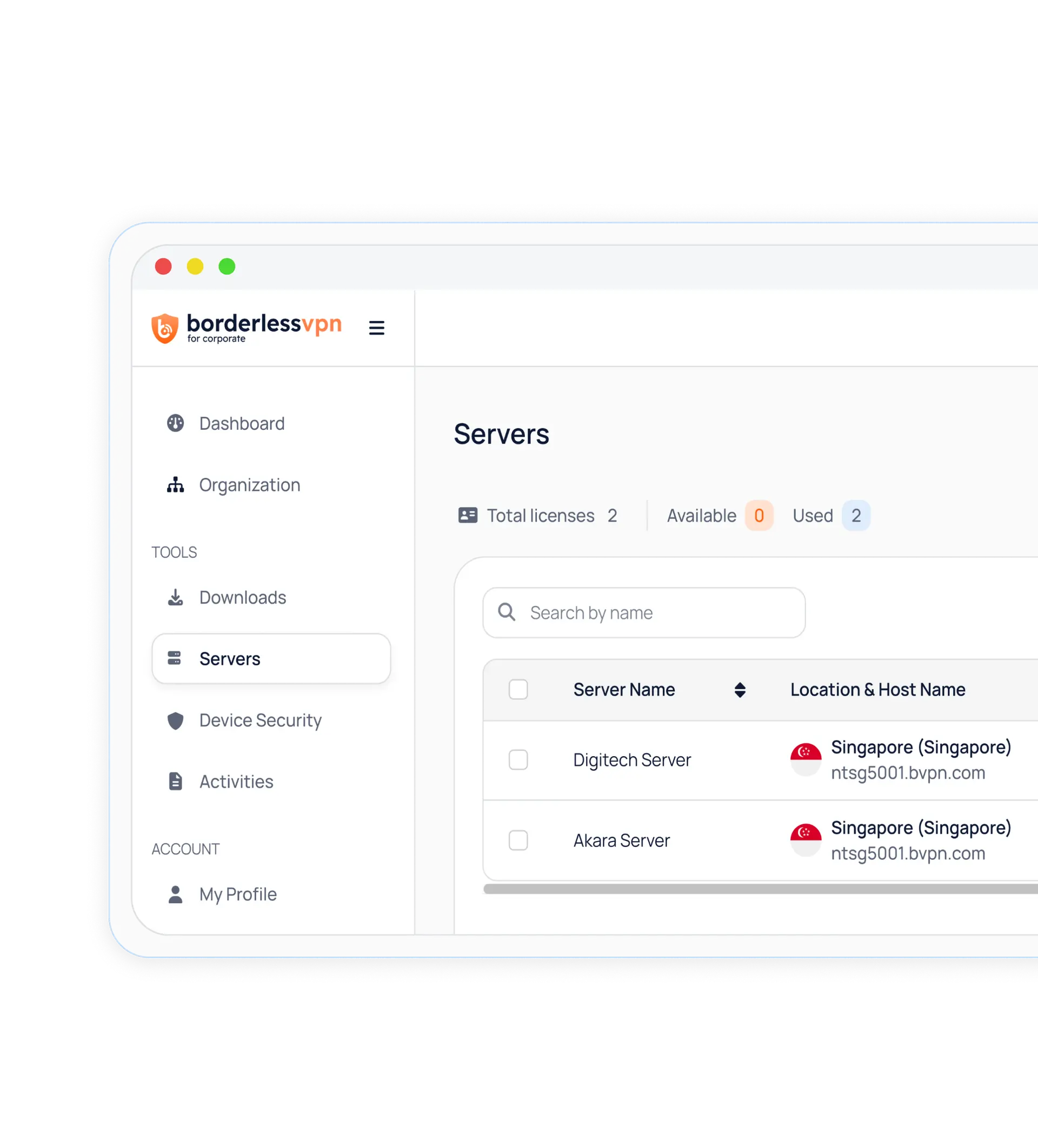 Corporate dedicated IP dashboard